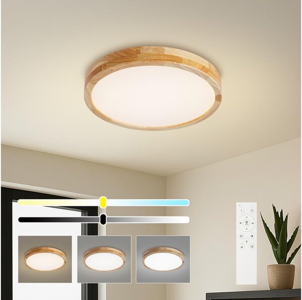 Brilagi - stmievateľné LED svietidlo WOODLINE LED/48W/230V 3000-6000K dub, priemer 40 cm +DO
