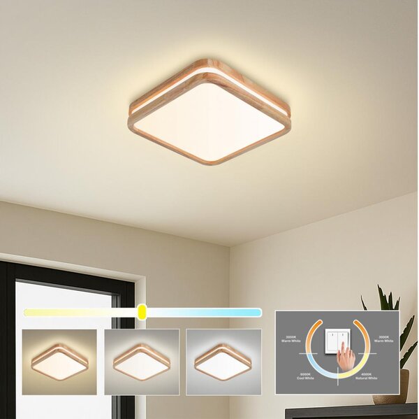 Brilagi -LED Stropné svietidlo MOLINA SQUARE LED/32W/230V 3000/4000/6000K dub 30x30 cm
