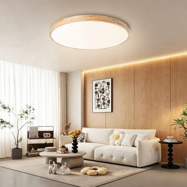 Brilagi - stmievateľné LED svietidlo WOODLINE LED/100W/230V 3000-6000K, dub, priemer 80 cm + diaľkové ovládanie