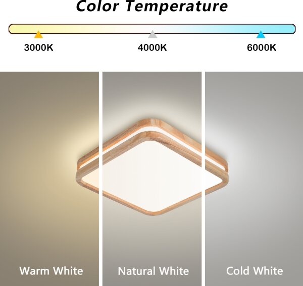 Brilagi -LED Stropné svietidlo MOLINA SQUARE LED/32W/230V 3000/4000/6000K dub 30x30 cm