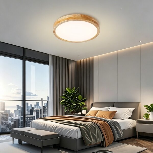 Brilagi - stmievateľné LED svietidlo WOODLINE LED/48W/230V 3000-6000K dub, priemer 40 cm +DO