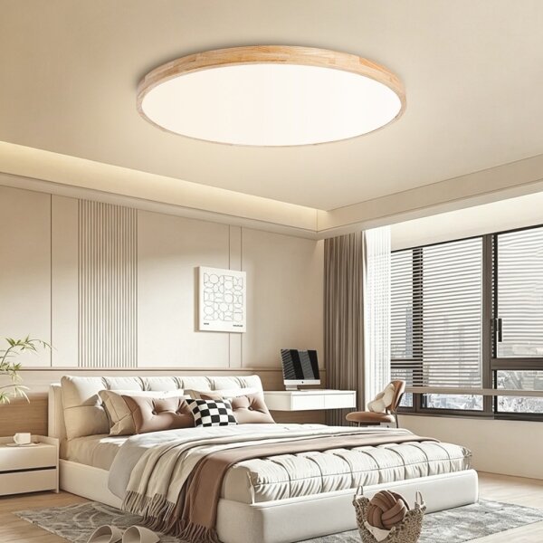 Brilagi - LED stmievateľné svietidlo WOODLINE LED/128W/230V 3000-6000K dub, priemer 100 cm + diaľkový ovládač