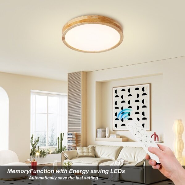Brilagi - stmievateľné LED svietidlo WOODLINE LED/48W/230V 3000-6000K dub, priemer 40 cm +DO