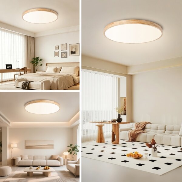 Brilagi - stmievateľné LED svietidlo WOODLINE LED/100W/230V 3000-6000K, dub, priemer 80 cm + diaľkové ovládanie