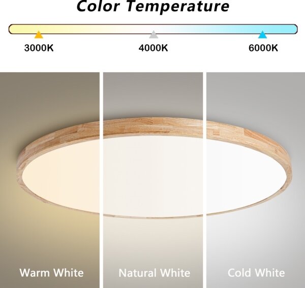 Brilagi - LED stmievateľné svietidlo WOODLINE LED/128W/230V 3000-6000K dub, priemer 100 cm + diaľkový ovládač