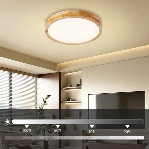 Brilagi - stmievateľné LED svietidlo WOODLINE LED/48W/230V 3000-6000K dub, priemer 40 cm +DO