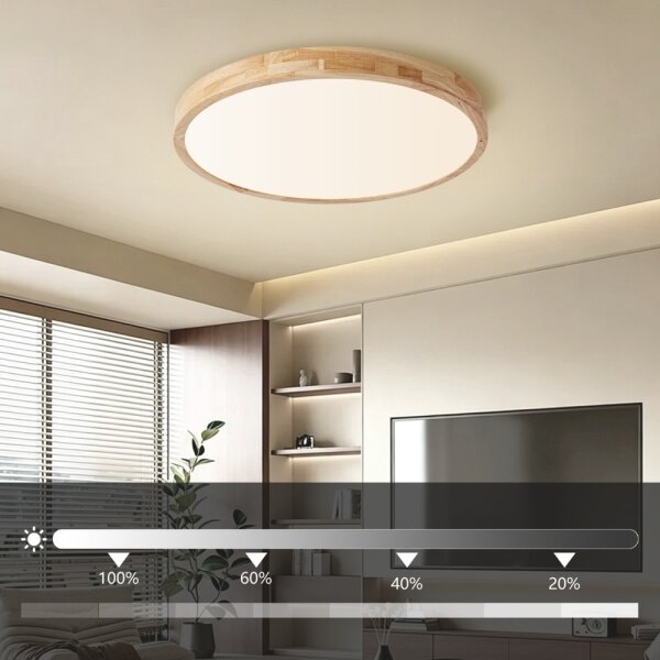 Brilagi - LED stmievateľné svietidlo WOODLINE LED/72W/230V 3000-6000K dub, priemer 60 cm + diaľkové ovládanie