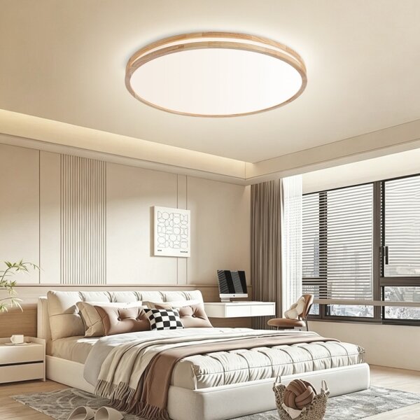 Brilagi - LED stmievateľné svietidlo MOLINA LED/100W/230V 3000-6000K dub, priemer 80 cm + diaľkový ovládač