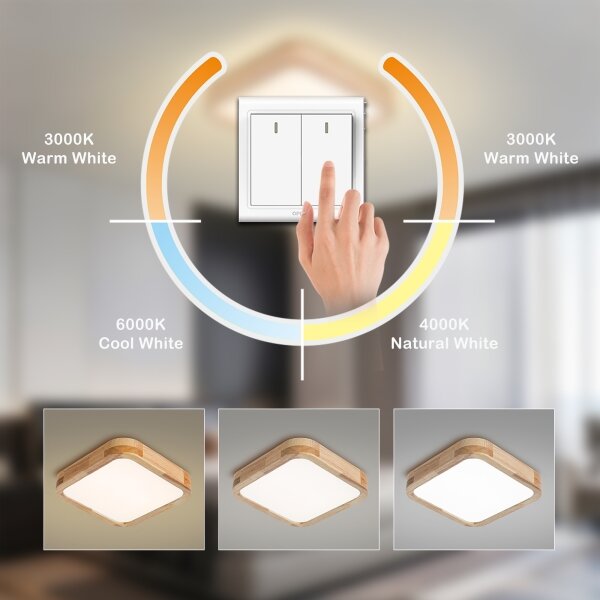 Brilagi - LED stropné svietidlo WOODLINE SQUARE LED/32W/230V 3000/4000/6000K dub 30x30