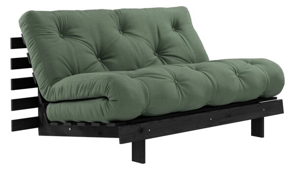 Zelená rozkladacia pohovka 140 cm Roots Black Night – Karup Design
