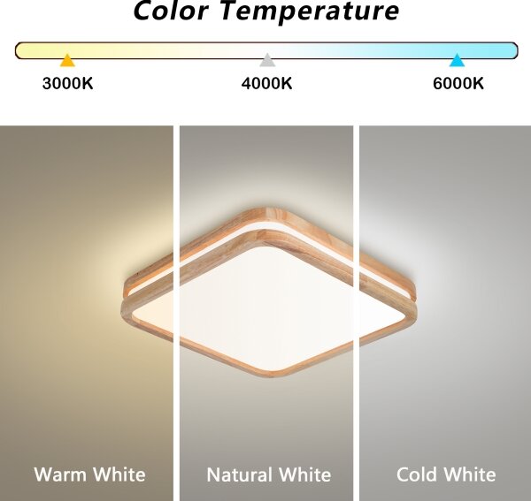 Brilagi - LED stmievateľné svietidlo MOLINA SQUARE LED/48W/230V dub 40x40 cm + diaľkové ovládanie