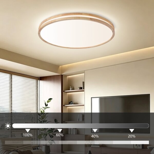 Brilagi - LED stmievateľné svietidlo MOLINA LED/100W/230V 3000-6000K dub, priemer 80 cm + diaľkový ovládač