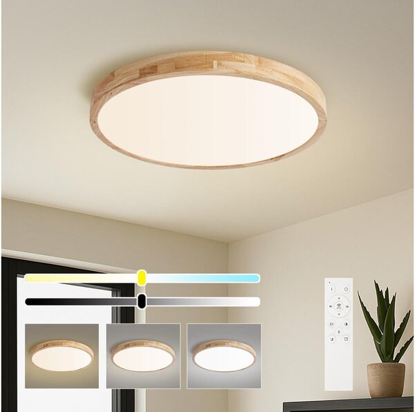 Brilagi - LED stmievateľné svietidlo WOODLINE LED/72W/230V 3000-6000K dub, priemer 60 cm + diaľkové ovládanie