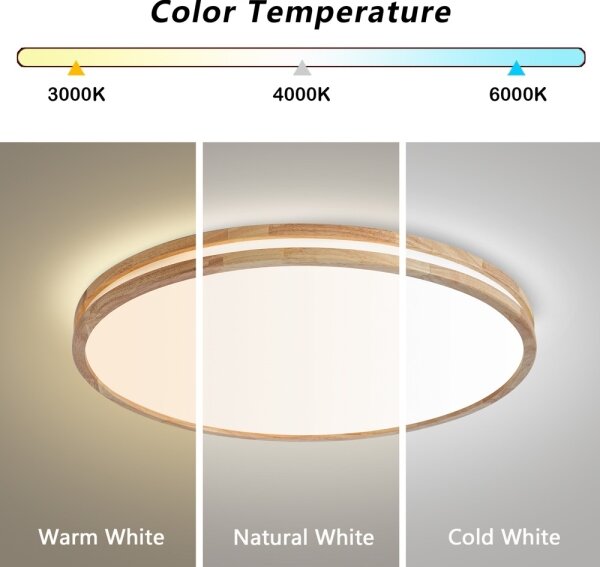 Brilagi - LED stmievateľné svietidlo MOLINA LED/100W/230V 3000-6000K dub, priemer 80 cm + diaľkový ovládač
