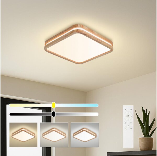 Brilagi - LED stmievateľné svietidlo MOLINA SQUARE LED/48W/230V dub 40x40 cm + diaľkové ovládanie