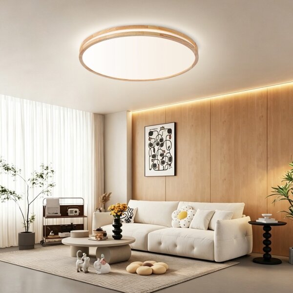 Brilagi - LED stmievateľné svietidlo MOLINA LED/100W/230V 3000-6000K dub, priemer 80 cm + diaľkový ovládač