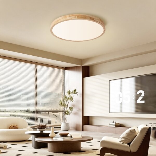 Brilagi - LED stmievateľné svietidlo WOODLINE LED/72W/230V 3000-6000K dub, priemer 60 cm + diaľkové ovládanie