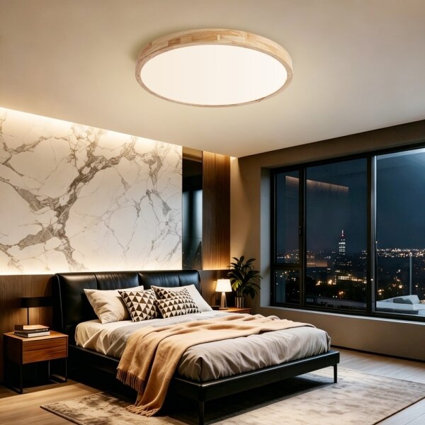 Brilagi - LED stmievateľné svietidlo WOODLINE LED/72W/230V 3000-6000K dub, priemer 60 cm + diaľkové ovládanie