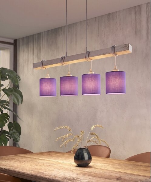 Brilagi - LED luster na lankách NUBILA 4xE27/60W/230V sivá/fialová