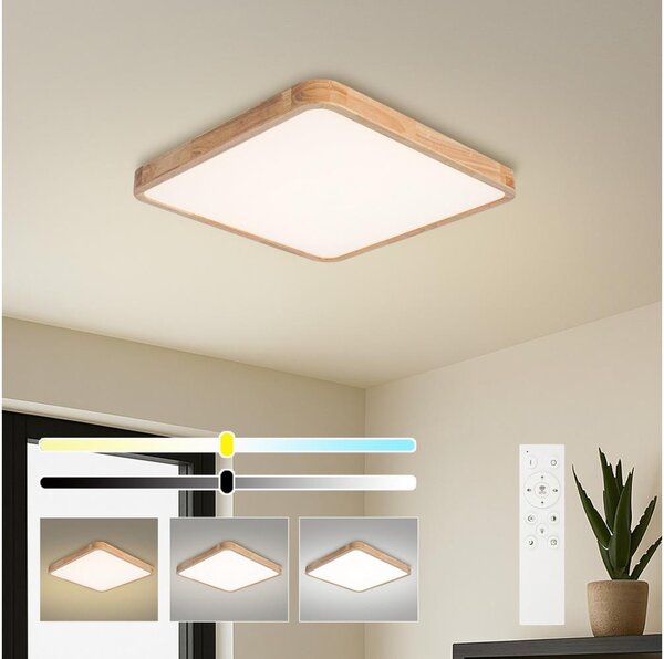 Brilagi - LED stmievateľné svietidlo WOODLINE SQUARE LED/80W/230V dub 60x60 cm + diaľkové ovládanie