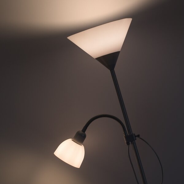 Brilagi - Stojacia lampa ARIANA 1xE27/100W/230V + 1xE14/25W biela