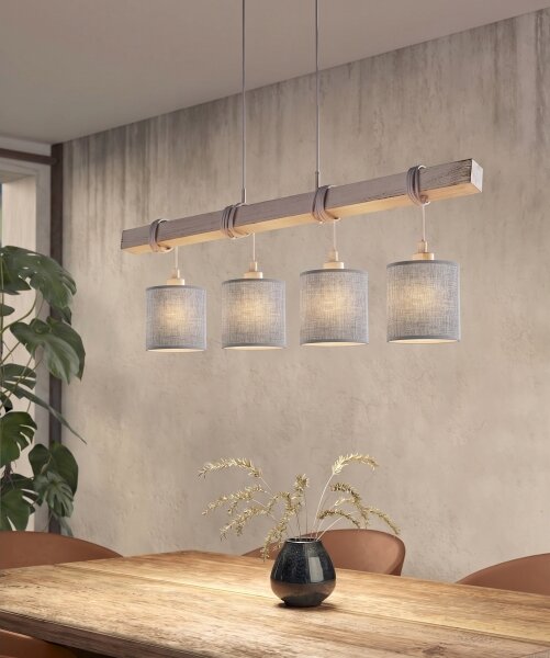 Brilagi - LED luster na lanku NUBILA 4xE27/60W/230V sivá