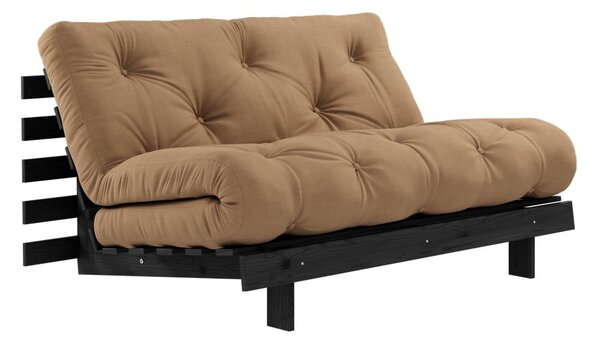 Hnedá rozkladacia pohovka 140 cm Roots Black Night – Karup Design