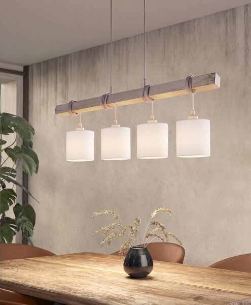 Brilagi - LED luster na lane NUBILA 4xE27/60W/230V sivá/biela