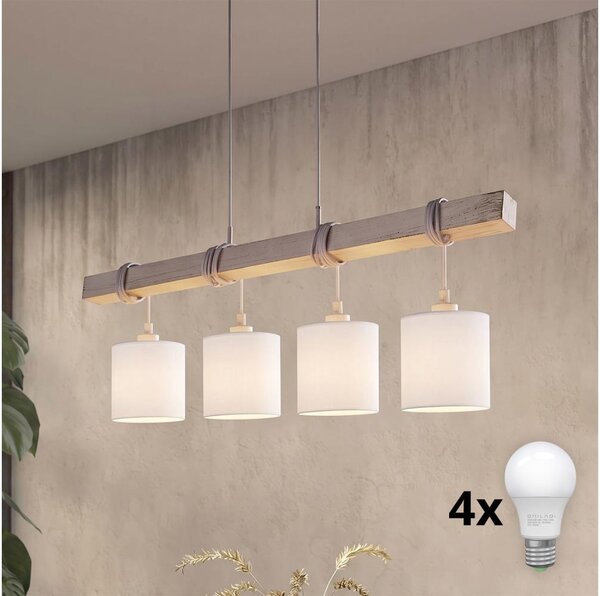 Brilagi - LED luster na lane NUBILA 4xE27/60W/230V sivá/biela