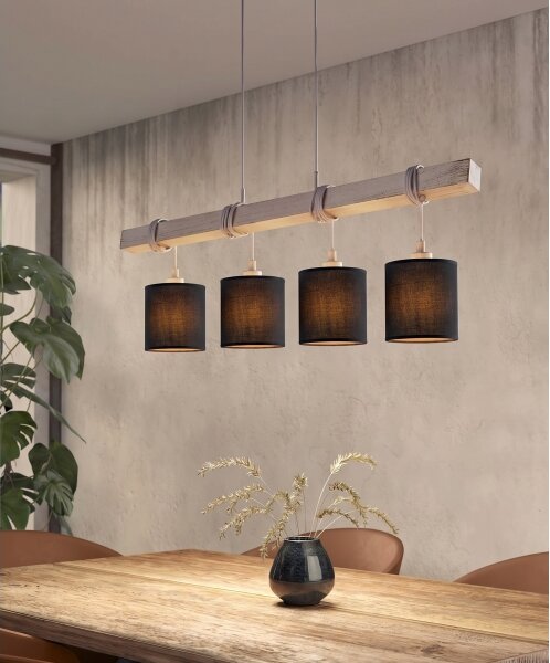 Brilagi - LED luster na lanku NUBILA 4xE27/60W/230V šedá/čierna