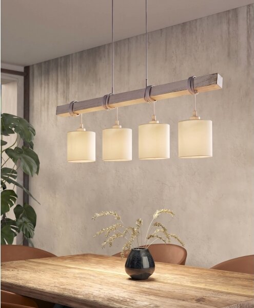 Brilagi - LED luster na lanku NUBILA 4xE27/60W/230V sivá/krémová