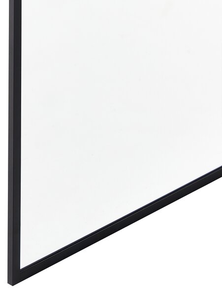 Sprchová zástena čierna z tvrdeného skla 90 x 190 cm rám z nerezovej ocele bezdverový bezbariérový sprchovací kút moderný štýl kúpeľňa