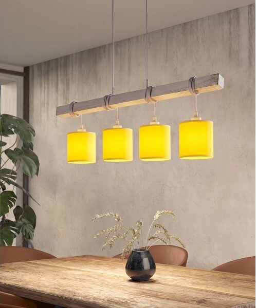 Brilagi - LED luster na lanku NUBILA 4xE27/60W/230V sivá/žltá