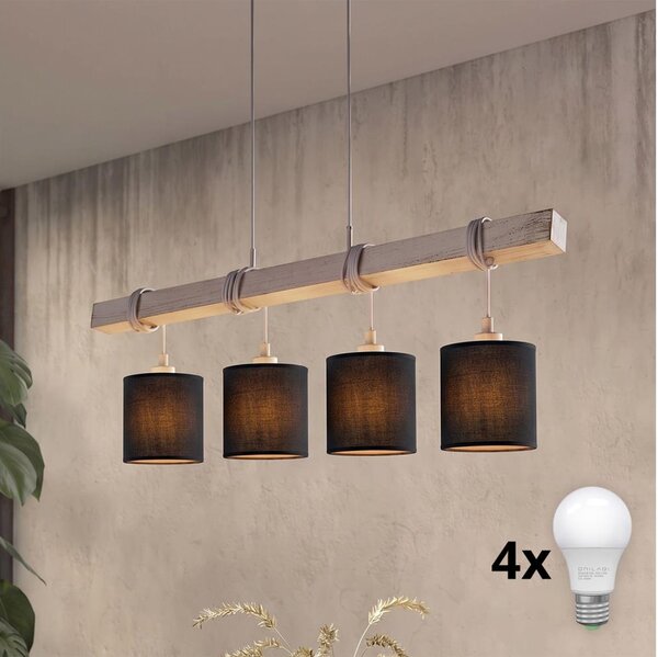 Brilagi - LED luster na lanku NUBILA 4xE27/60W/230V šedá/čierna