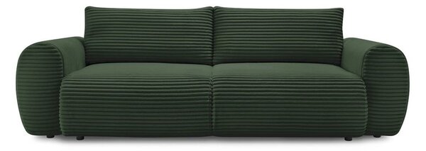Tmavozelená menčestrová rozkladacia pohovka 257 cm Lucien – Bobochic Paris