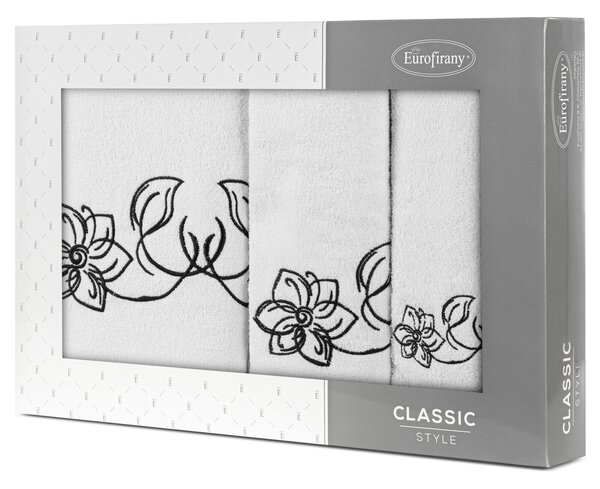 FROTÉ UTERÁK LILA SADA 1KS 30X50 CM, 1KS 50X90 CM, 1KS 70X140 CM BIELA