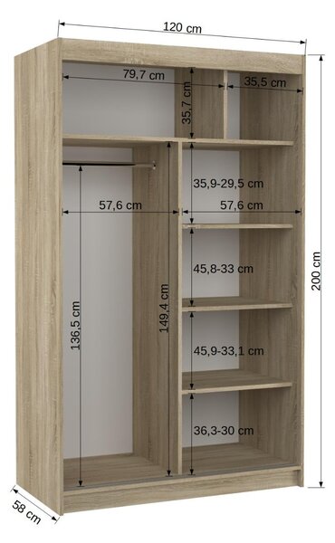 ŠATNÍKOVÁ SKRIŇA NICCI DUB TRUFFLE 120 cm
