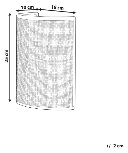 Nástenná lampa prírodná ratanová 25 cm polkruhové tienidlo svietidlo na stenu boho obývacia izba spálňa