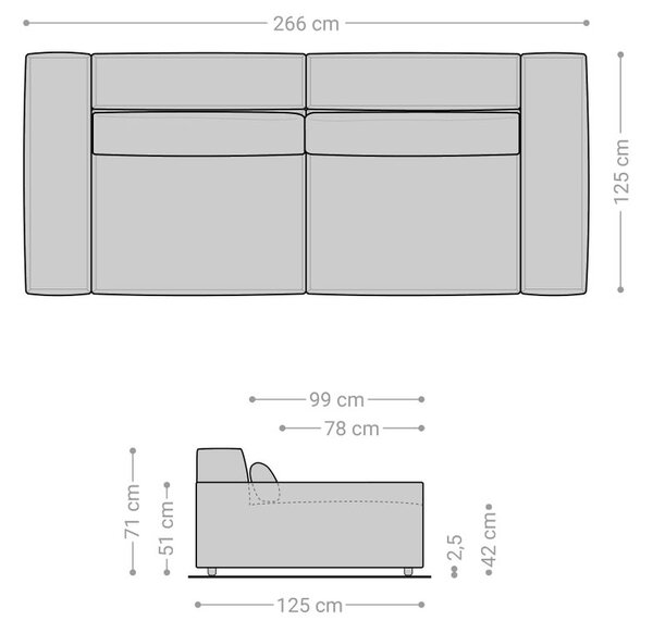 DELIFE Veľká pohovka Sirpio XL 270x130 cm mikrovlákno čierna