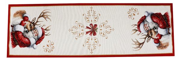 Vianočný gobelínový behúň na stôl s lurexom Santa Farba Viacfarebná Rozmery 45x90 cm
