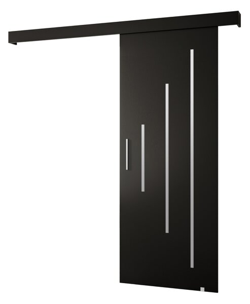 Posuvné dvere so strieborným úchytom SALOME 11 - 70 cm, čierne