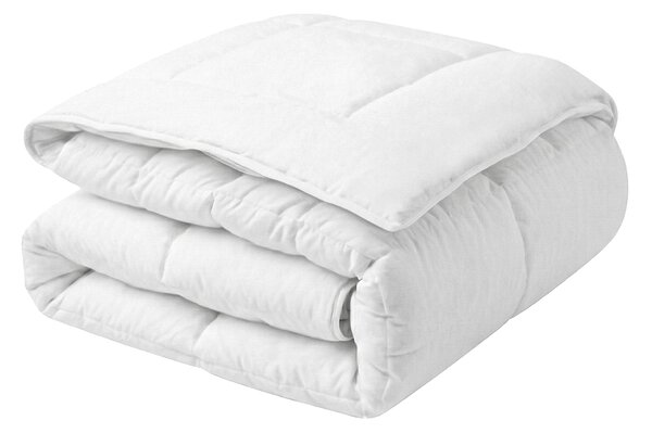 Prikrývka biela extra teplá celoročná mikrovlákno 155 x 220 cm antialergická univerzálna