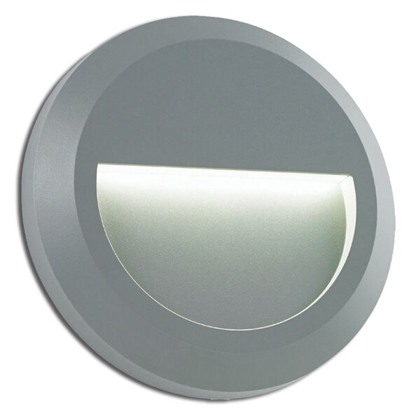 ACA DECOR Vonkajšie nástenné LED svietidlo SLIM Grey 1,5W/230V/3000K/100lm/60°/IP65/kruhové šedé