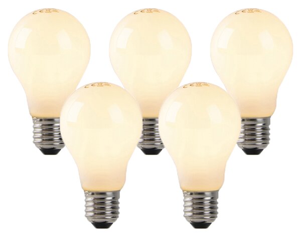 Sada 5 LED žiaroviek E27 s vláknom Flame s opálovým sklom 3W 250lm 2200K