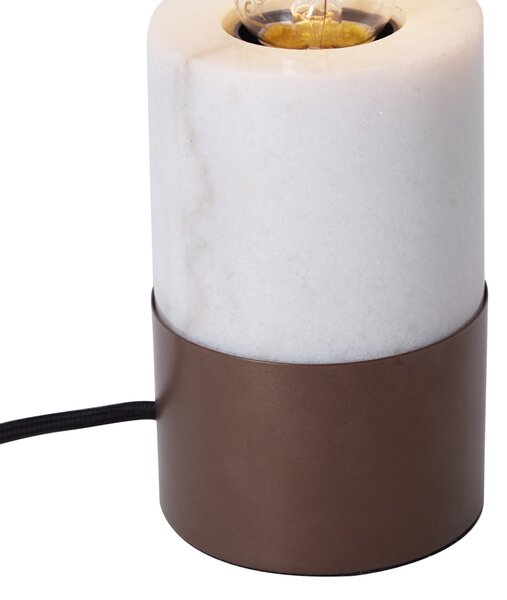 Moderná stolná lampa bronzová s bielym mramorom - Marissa
