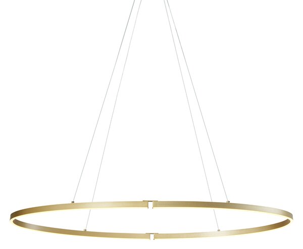 Dizajnové závesné svietidlo mosadzné 120 cm vrátane LED 3-stupňové stmievateľné - Ovallo