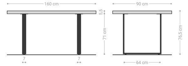 DELIFE Jedálenský stôl Edge 160x90 XL akácia prírodná podstava čierna Live-Edge