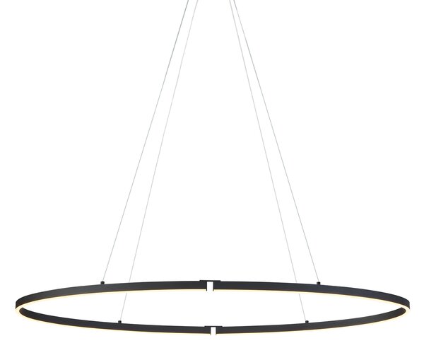 Dizajnové závesné svietidlo čierne oválne 120 cm vrátane LED 3-stupňové stmievateľné - Ovallo
