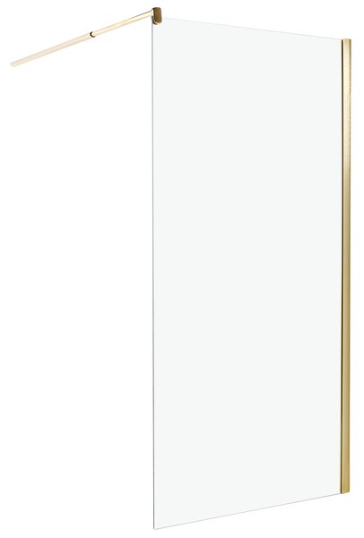 Sprchová zástena zlatá z tvrdeného skla 100 x 190 cm sklenený panel na sprchovací kút bez dverí kúpeľňa