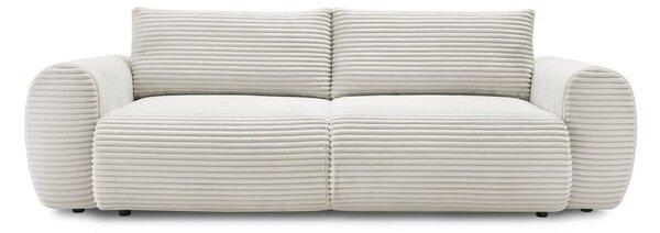 Krémová menčestrová rozkladacia pohovka 257 cm Lucien – Bobochic Paris